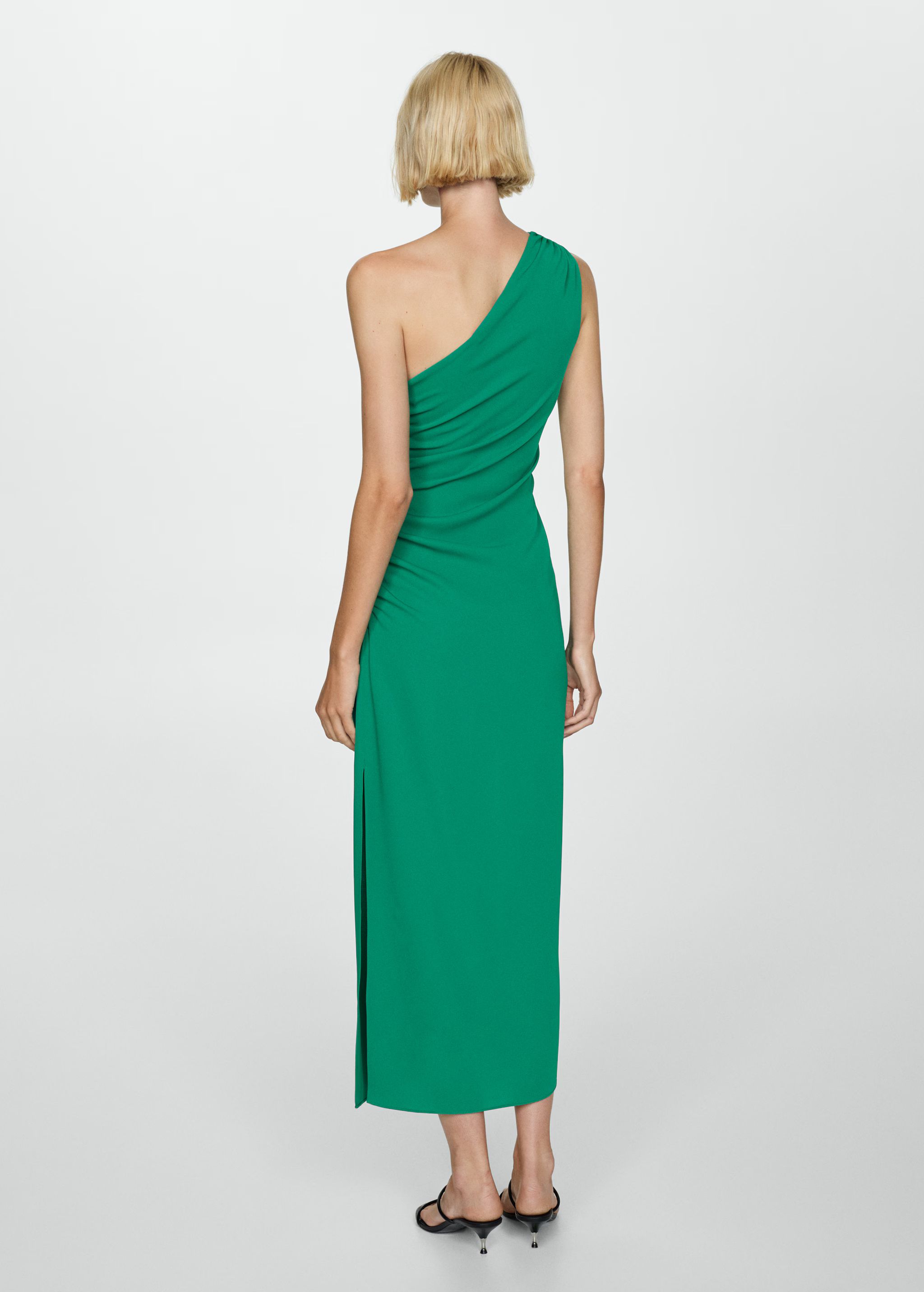 Asymmetrical dress with draped details | MANGO (US)