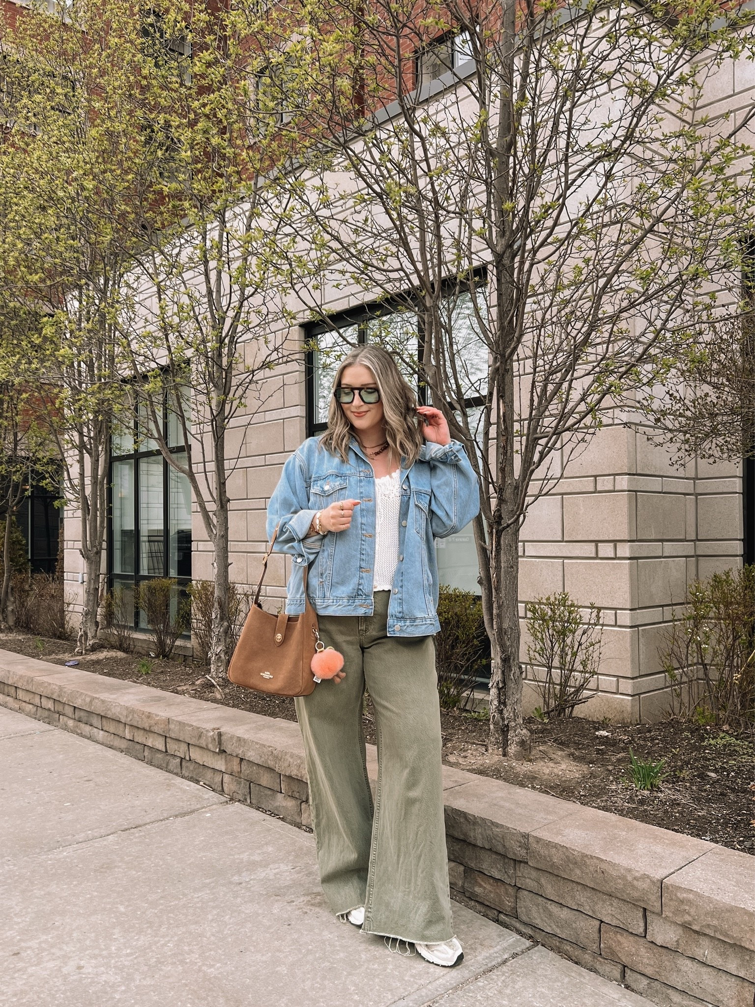 Simple spring outfit! Wearing my usual size L in the crochet tank top, Canadian link under “similar products”. Wearing 32 long in the jeans for a looser fit, and I cut the hem for a custom length. Sized up to XL in the denim jacket for an oversized fit. New Balance sneakers are so comfy but run a little big, I’m a 9.5-10 and wear a 9

#LTKmidsize #LTKjeans #LTKstyletip