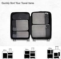 Packing Cubes, BAGSMART 6 Set Packing Organizers for Travel, Expandable Luggage Organizer for Car... | Amazon (US)