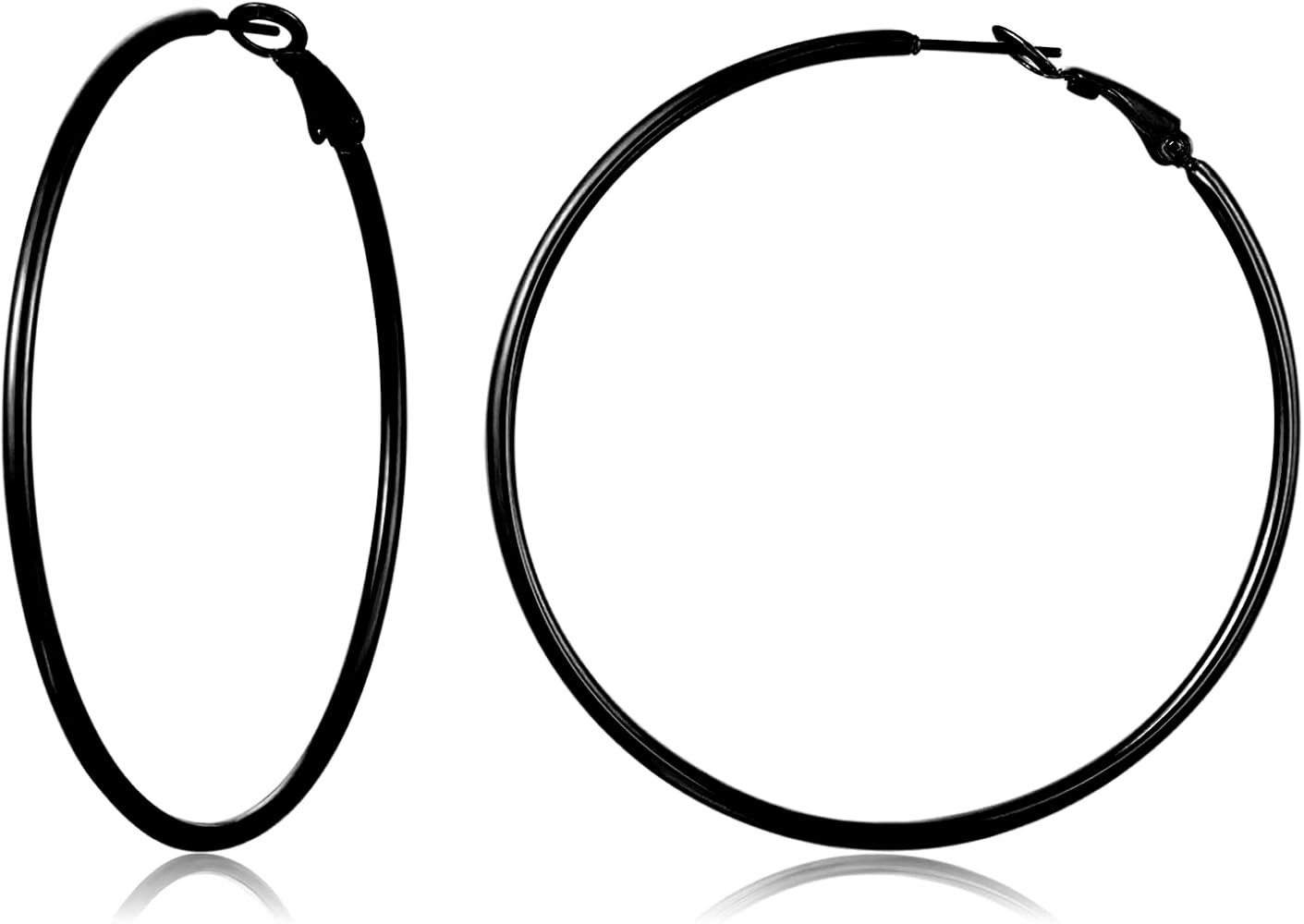 TIZU Big Hoop Earrings for Women Stainless Steel Hypoallergenic 14K Gold/Rose Gold/Black/Silver H... | Amazon (US)