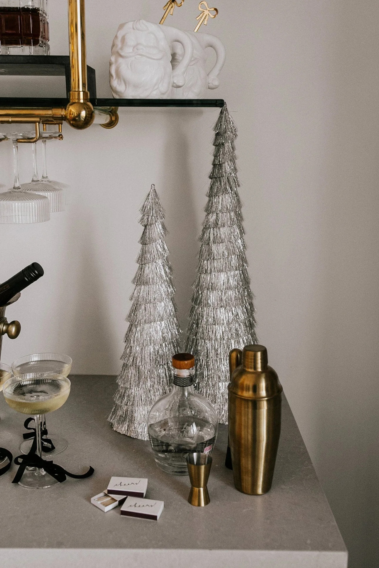 Silver Lining Tinsel Trees - Set of 2 | THELIFESTYLEDCO