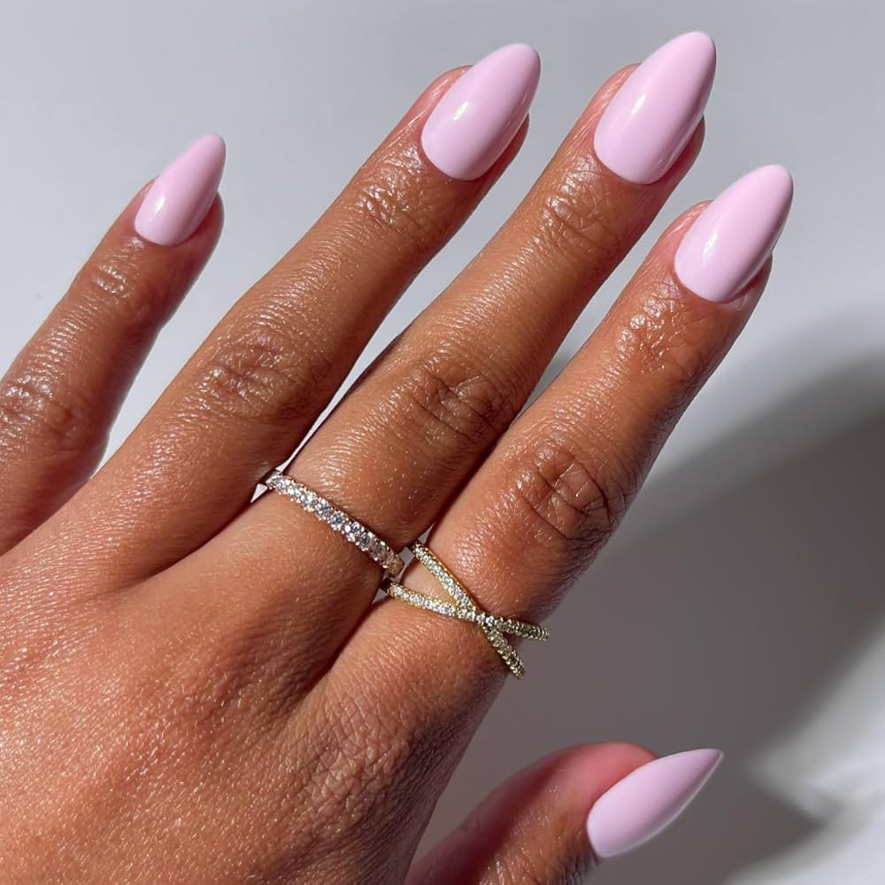 Glamnetic Press On Nails - Short Almond, Glossy Fake Nails 30 Pc Full Kit | Amazon (US)