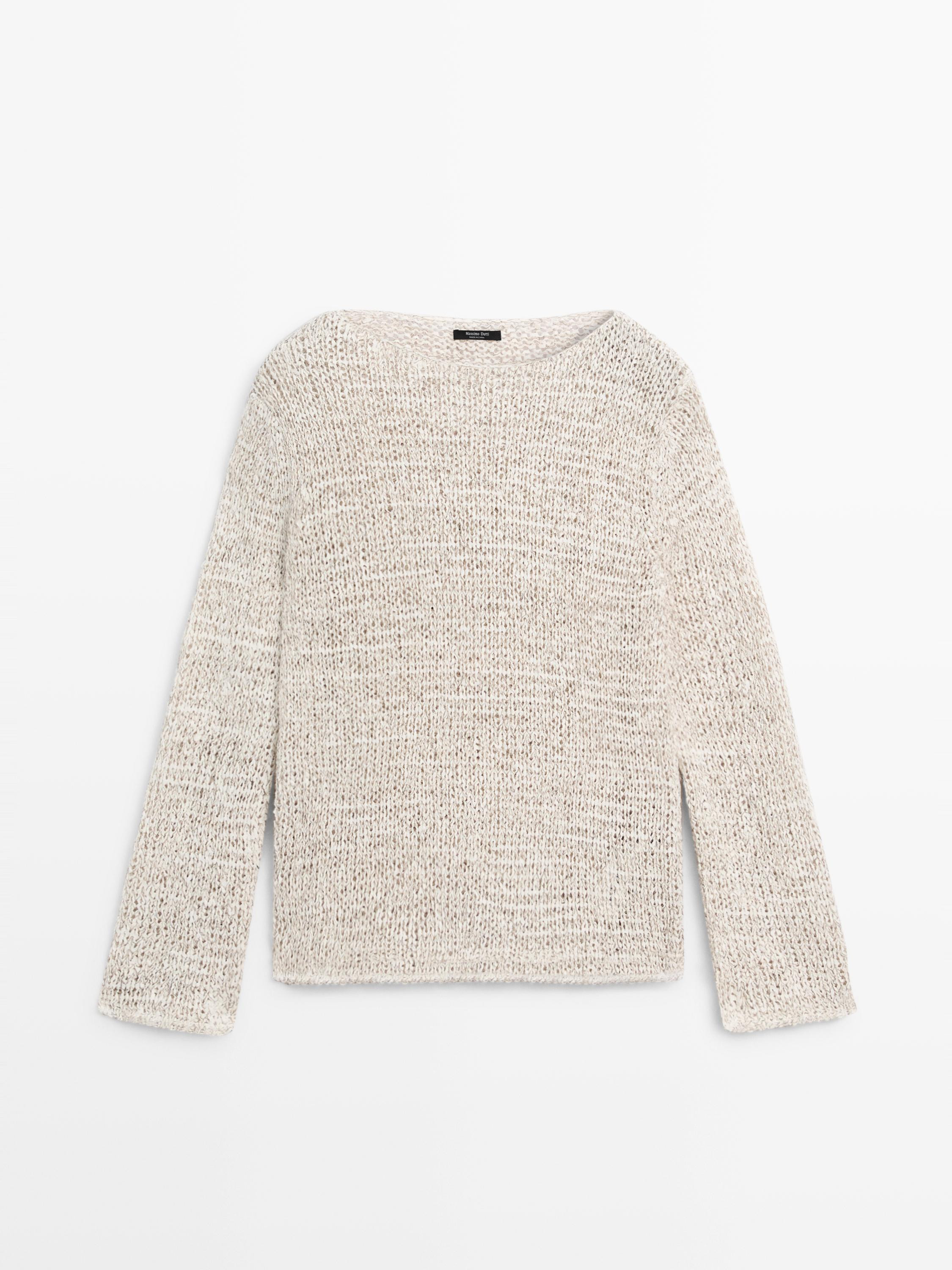 Boat neck knit sweater | Massimo Dutti US
