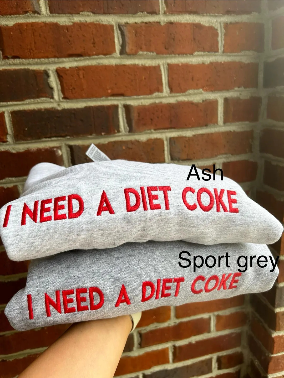 Best Seller Embroidered I NEED A DIET COKE Pop Caffeine Cola Drinks Sweatshirts Crewneck Monochro... | Etsy (US)