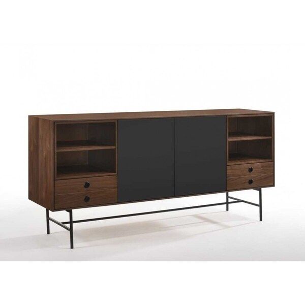 Carbon Loft Calacino Mid-century Modern Walnut and Grey Buffet | Bed Bath & Beyond