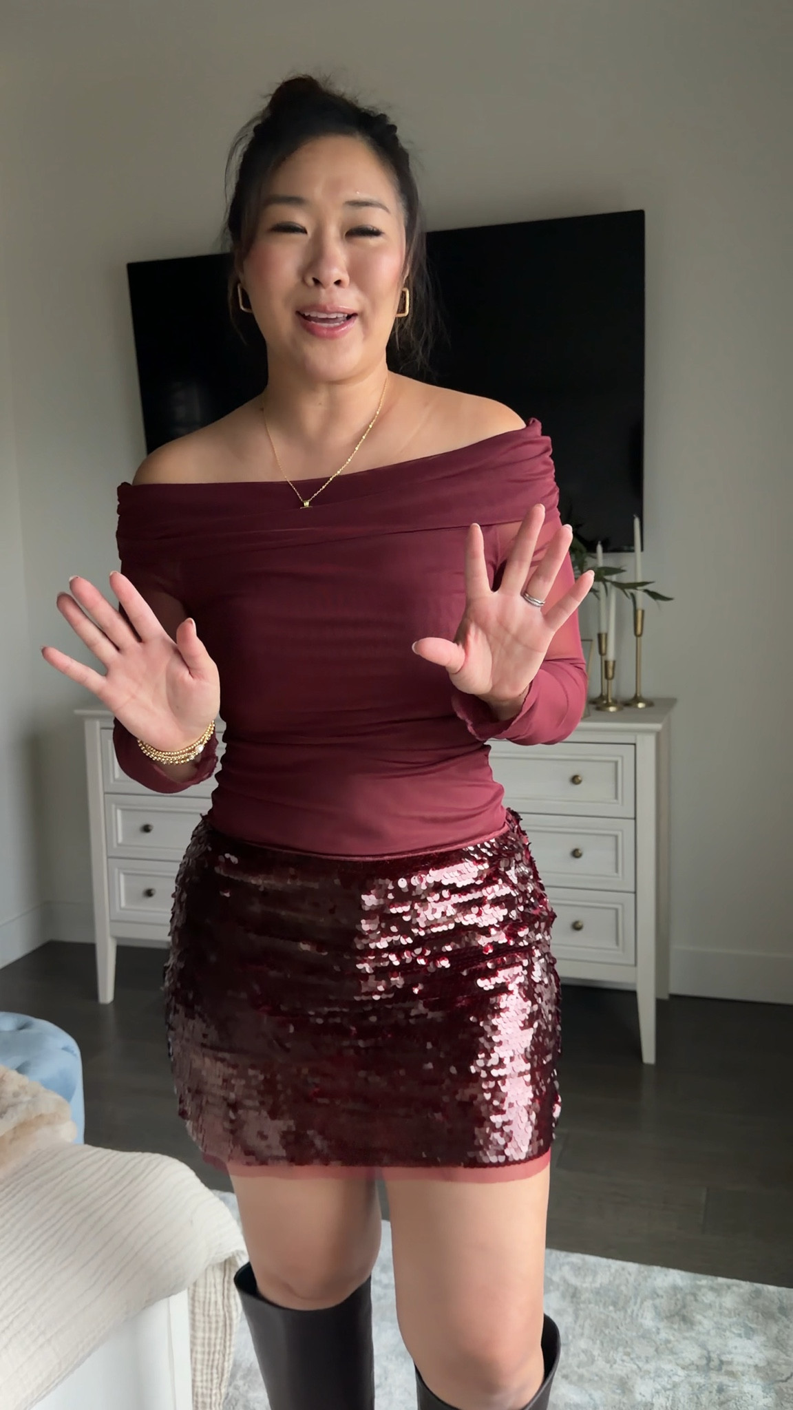 Target Holiday Outfits
Off the shoulder: Medium
Sequin Skort: Medium 

#LTKOver40 #LTKHoliday #LTKMidsize