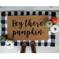 Hey there pumpkin doormat, customized doormat, personalized doormat, pumpkin, fall decor, housewarming gift, welcome mat, autumn, halloween | Etsy (US)
