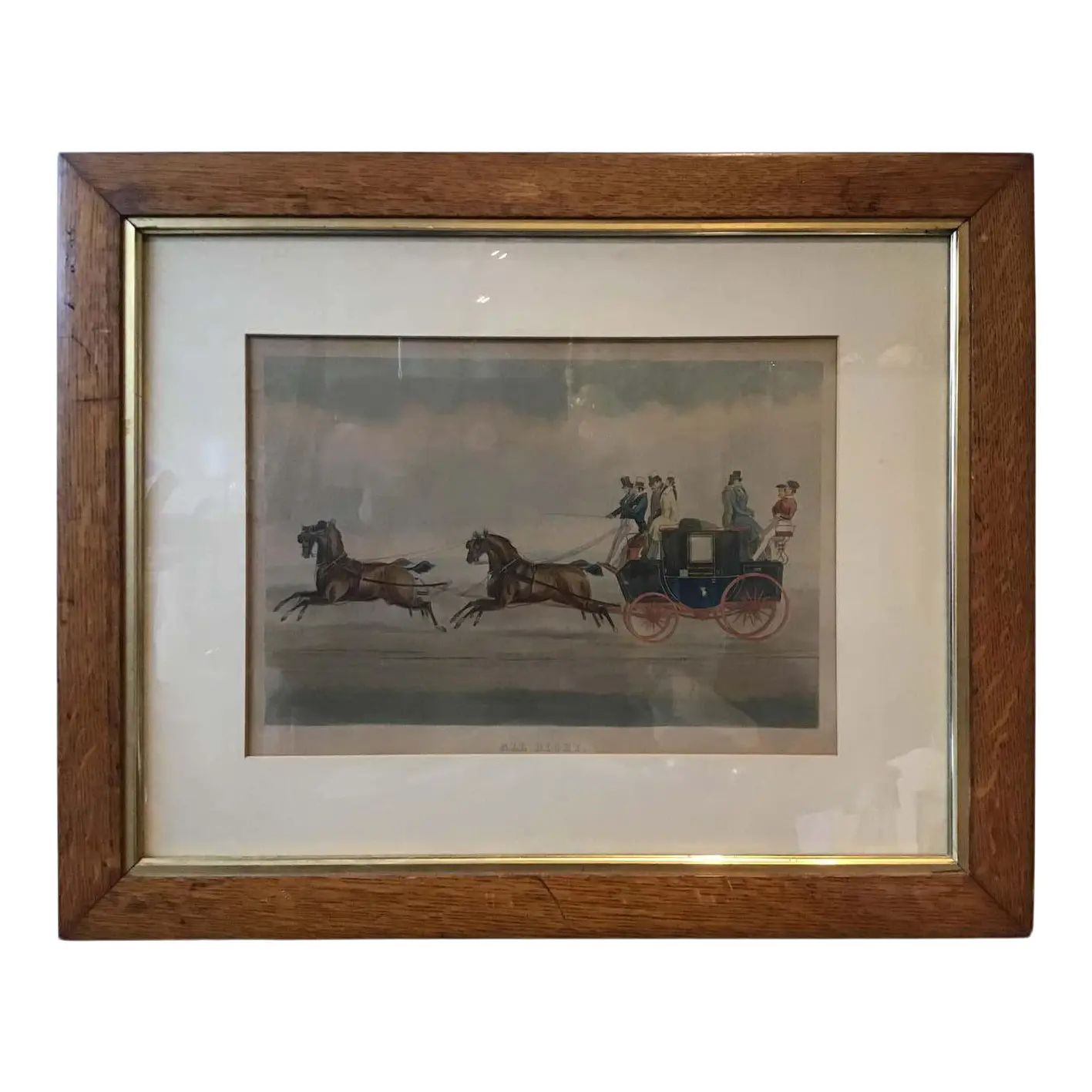 1880s English Horse Print Entitled All Right | Chairish