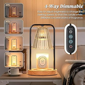 Candle Warmer Lamp with Timer, Electric Candle Lamp Warmer for Jar Candles, Dimmable Wax Melt War... | Amazon (US)