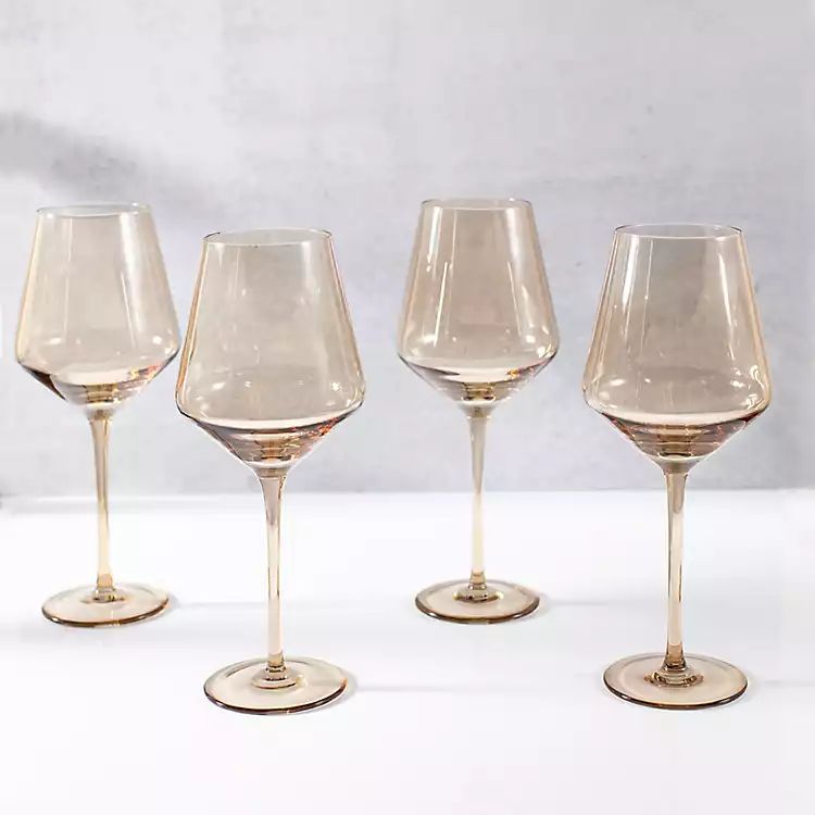 Wheat Soft Angle Wine Glasses, Set of 4 | Kirkland's Home
