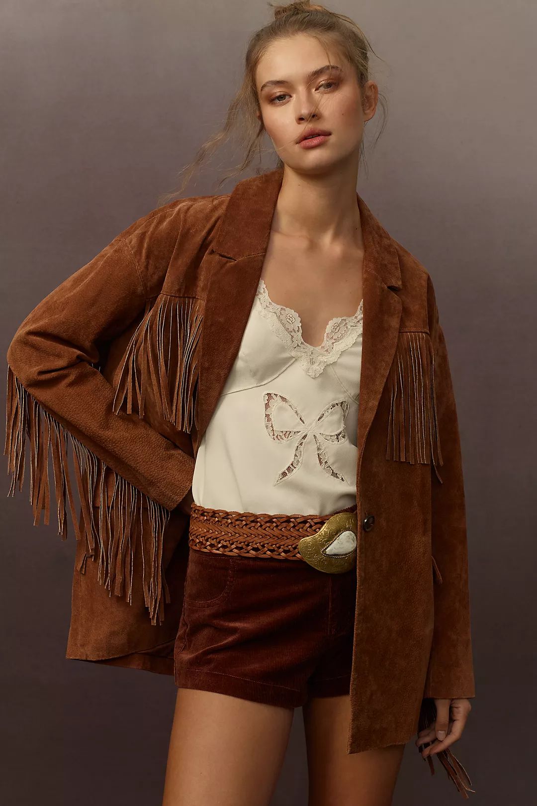 BLANKNYC Suede Fringe Jacket | Anthropologie (US)