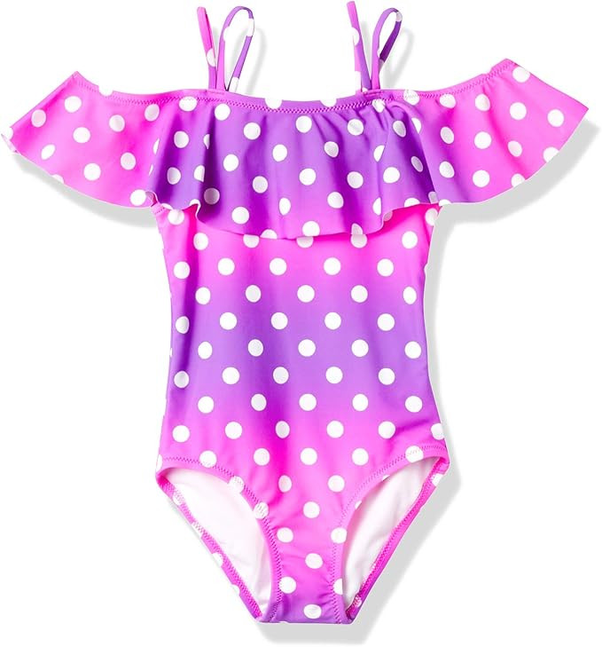 Kanu Surf Girls' Peggy UPF 50+ Beach Sport Off Shoulder One Piece Swimsuit | Amazon (US)