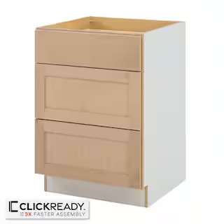 Hampton Bay 24 in. W x 24 in. D x 34.5 in. H Ready to Assemble Drawer Base Kitchen Cabinet in Unf... | The Home Depot
