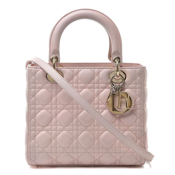 Lambskin Cannage Medium Lady Dior Light Pink | Fashionphile