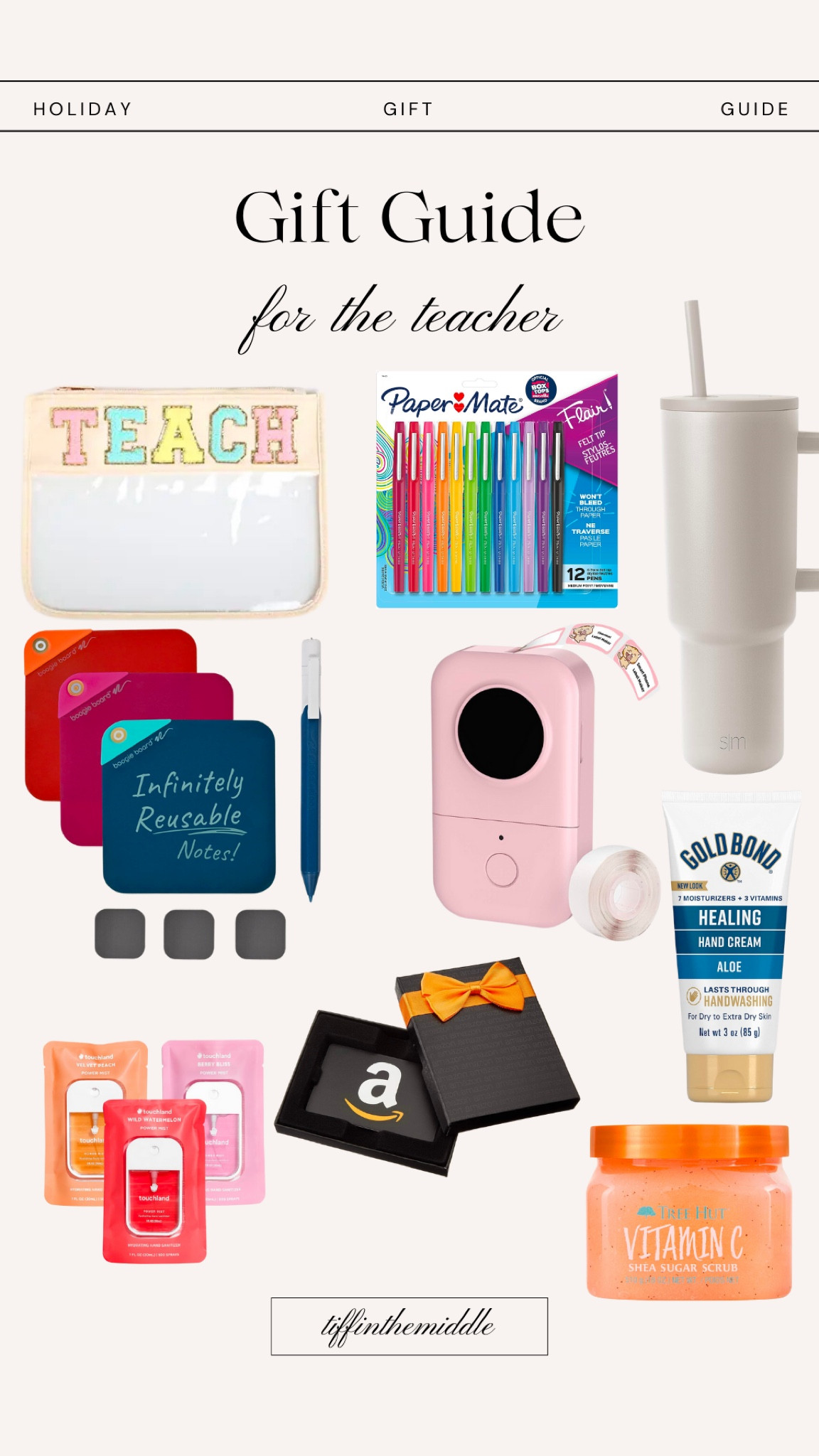 Gift guide for teachers


Teacher gifts, teacher appreciation, teacher Christmas gift

#LTKGiftGuide #LTKSeasonal #LTKHoliday