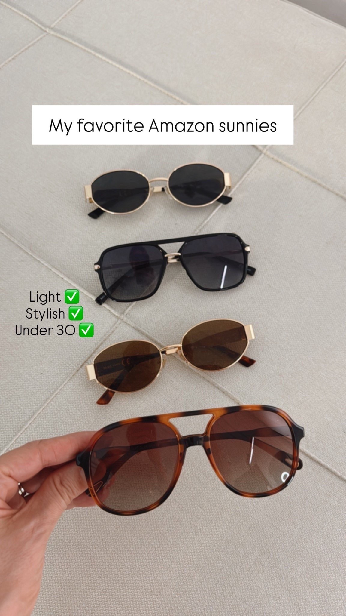 My favorite Amazon sunnies that I wear on repeat 
Light and stylish 




#LTKSeasonal #LTKootd #LTKU