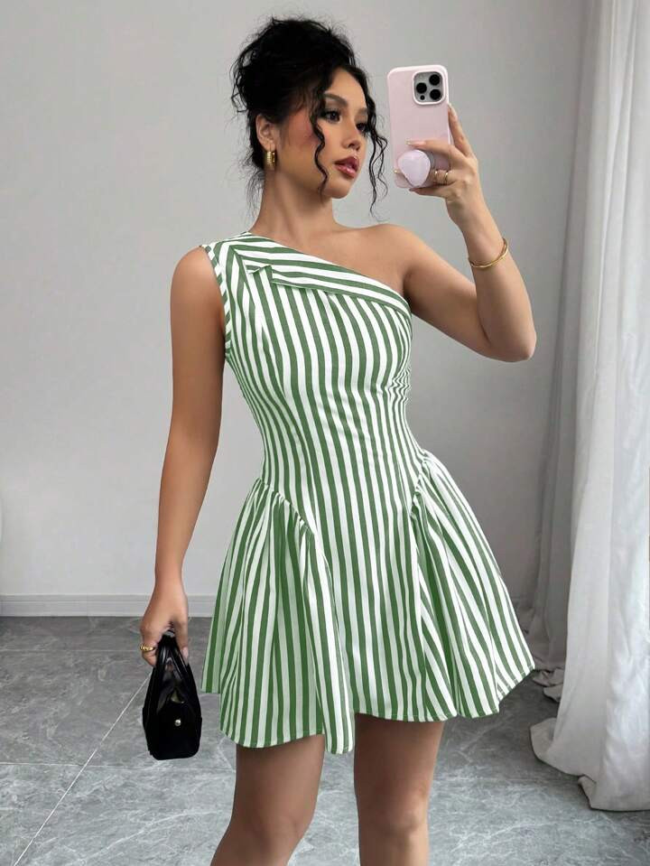 Elenzga Women Striped Sleeveless Casual Short Jumpsuit | SHEIN