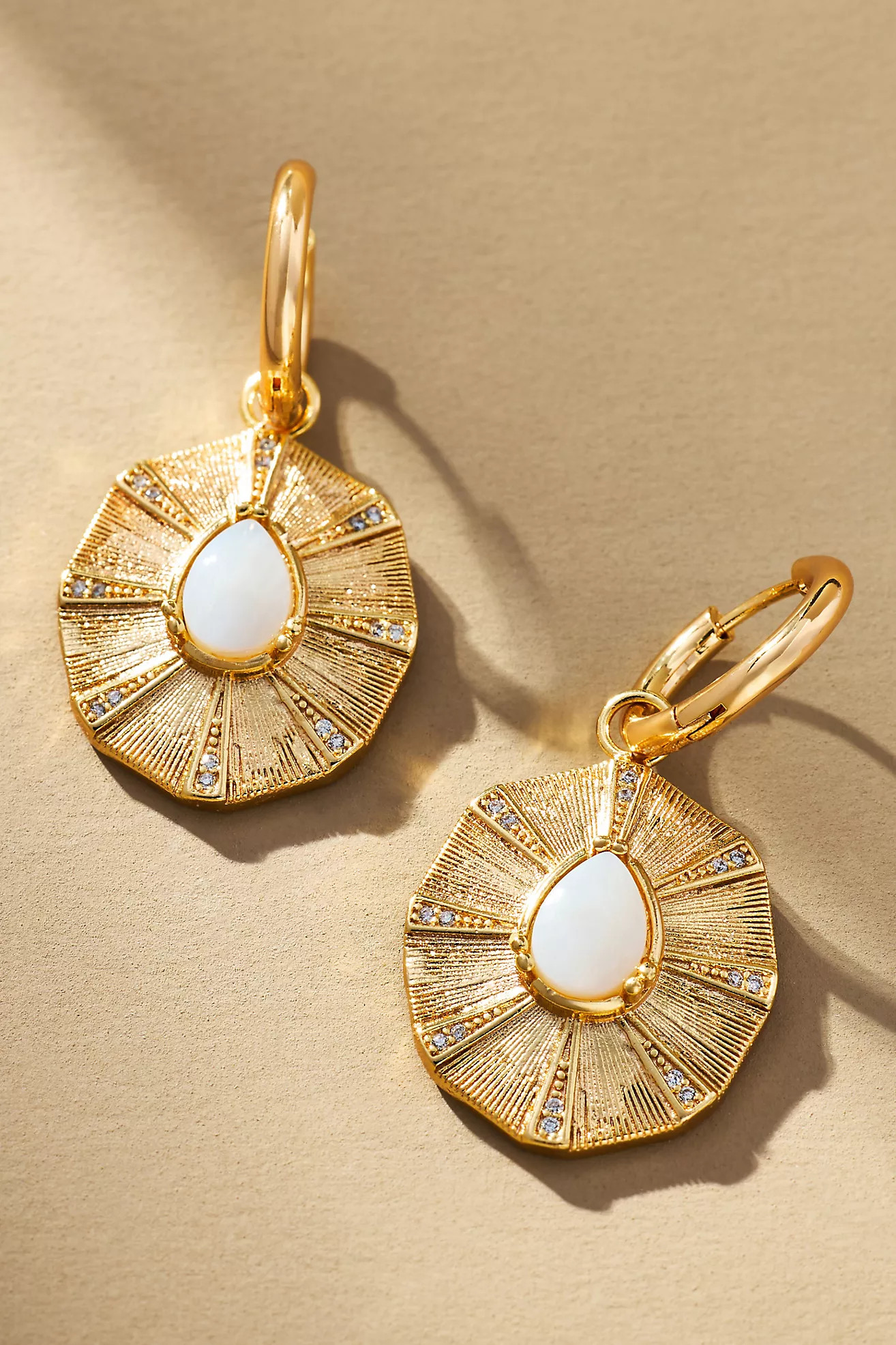 Circled Stone Huggie Earrings | Anthropologie (US)