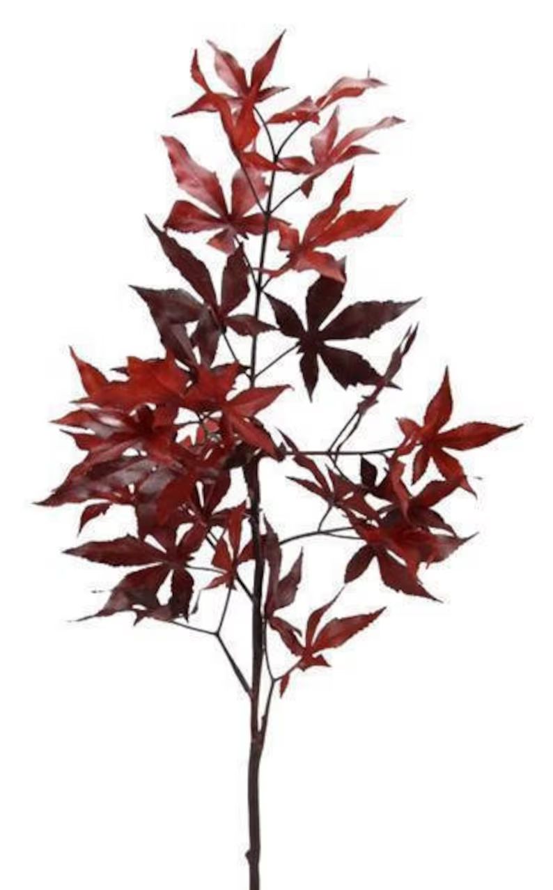 36" Faux Japanese Maple Leaf Spray, Burgundy, Fall Floral Stems, Fall Decor, Autumn Decor, Vase F... | Etsy (US)