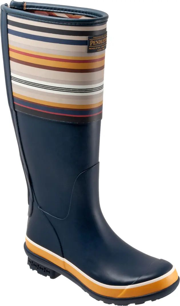 Bridger Stripe Waterproof Knee High Rain Boot (Women) | Nordstrom