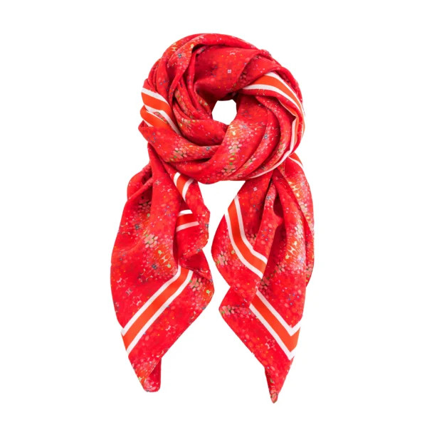 Red Mirror Silk Scarf - EVELYN & KATE | EVELYN & KATE (US)