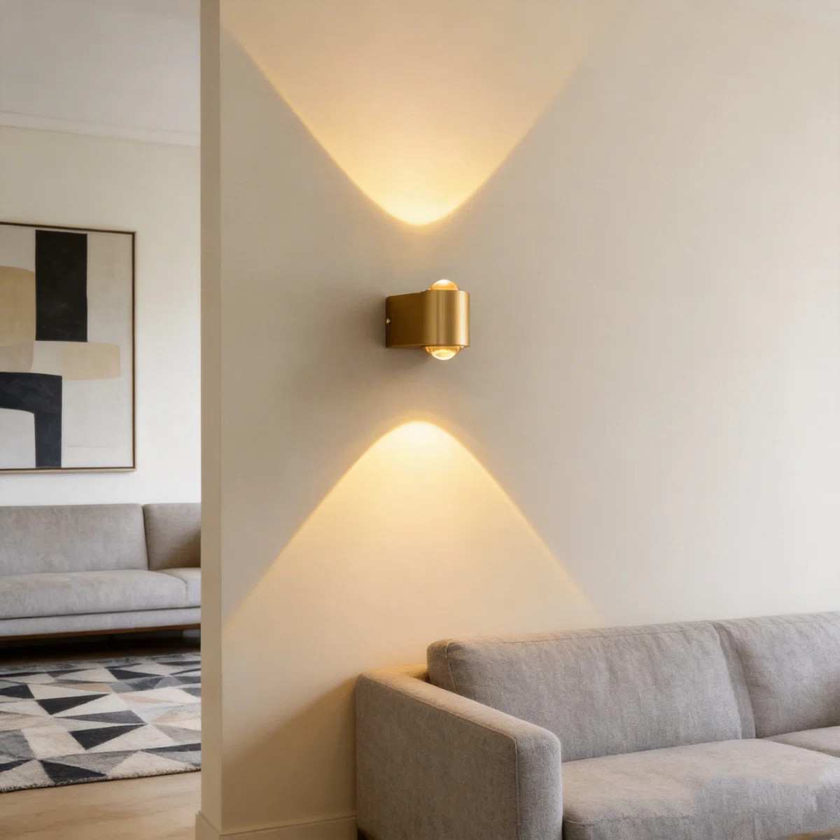 Modern Solid Brass Up and Down Wall Sconce, Minimalist Decorative Lighting for Hallway, Bedroom, ... | Wayfair North America