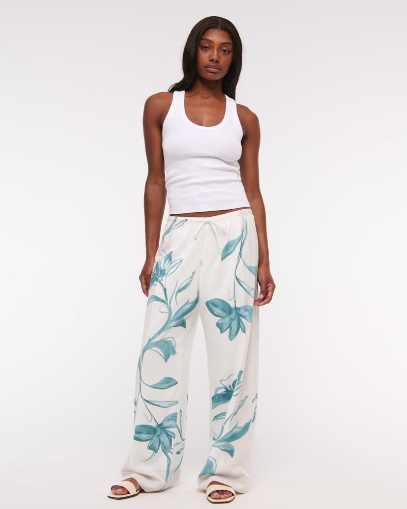 Women's Drapey Wide Leg Pull-On Pant | Women's Bottoms | Abercrombie.com | Abercrombie & Fitch (US)