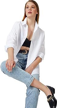 Womens Dressy Blouses Tops, Casual Long Sleeve Loose Fit Button Down Shirts | Amazon (US)