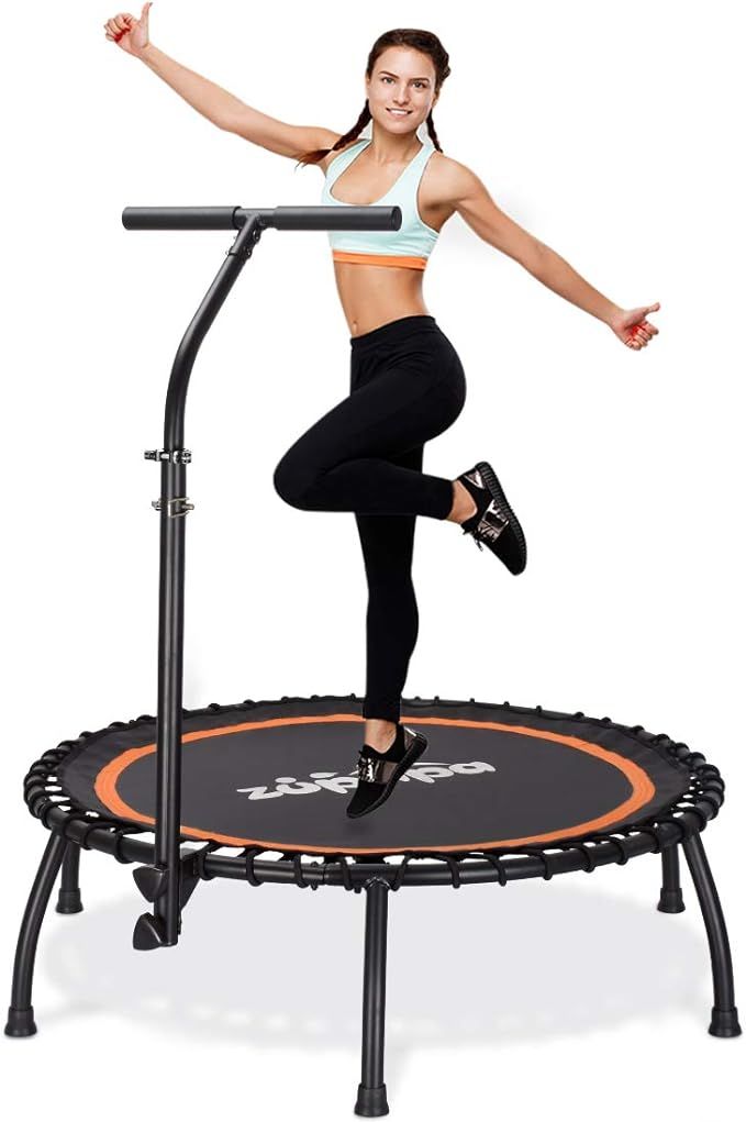 Zupapa Rebounder Mini Trampoline with Handle bar – Silent Personal Exercise Trampoline – Card... | Amazon (US)