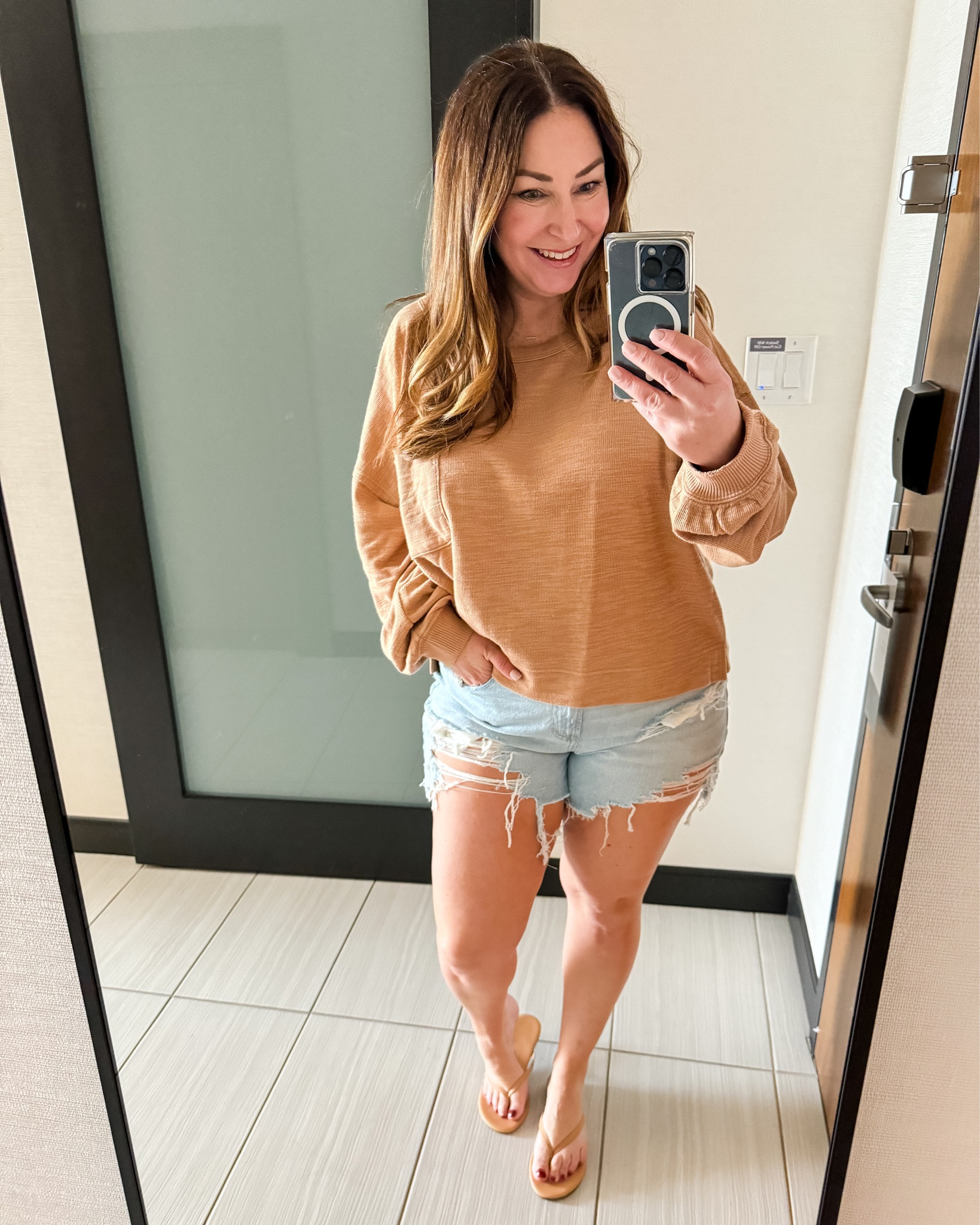 Sweatshirt tts, L // shorts size up if inbetween, 14 

#LTKsalealert #LTKmidsize #LTKSeasonal