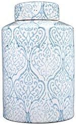 Creative Co-Op Blue & White Decorative Ginger Jar with Lid | Amazon (US)
