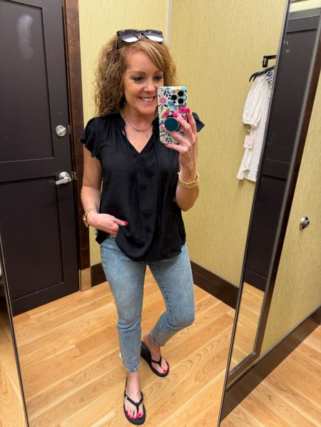 Kohl’s sale / Summer outfit / casual outfit / dressy look / work outfit / summer tops / puff sleeve top / flutter sleeve top 

Flutter sleeve top- size small
Jeans- size 4, TTS - has stretch , blairwash

#LTKOver40 #LTKSaleAlert #LTKFindsUnder50