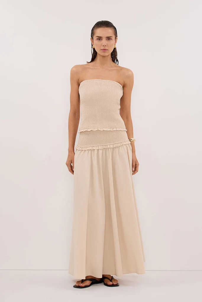 EDIE STONE POPLIN MIDI SKIRT | DISSH