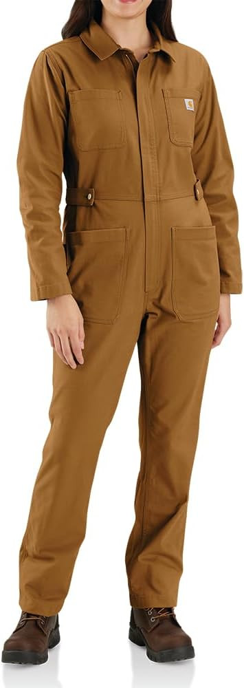Carhartt Women's 106071 Women's Rugged Flex® Relaxed Fit Canvas Covera | Amazon (US)