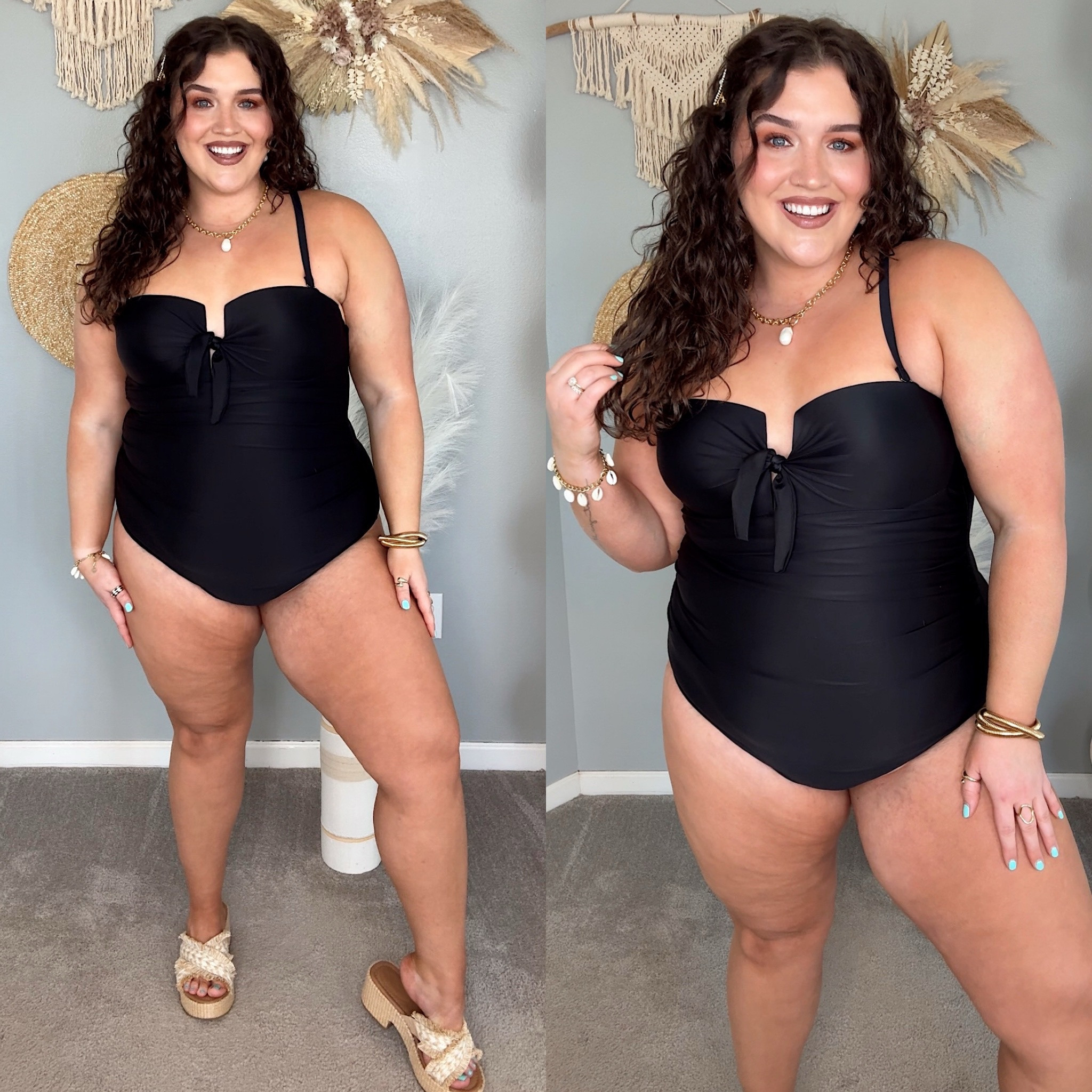 Amazon one piece swimsuit + crochet coverup ☀️🐚🌺 Size XL in coverup, XXL in swimwear 

#LTKStyleTip #LTKSwim #LTKPlusSize