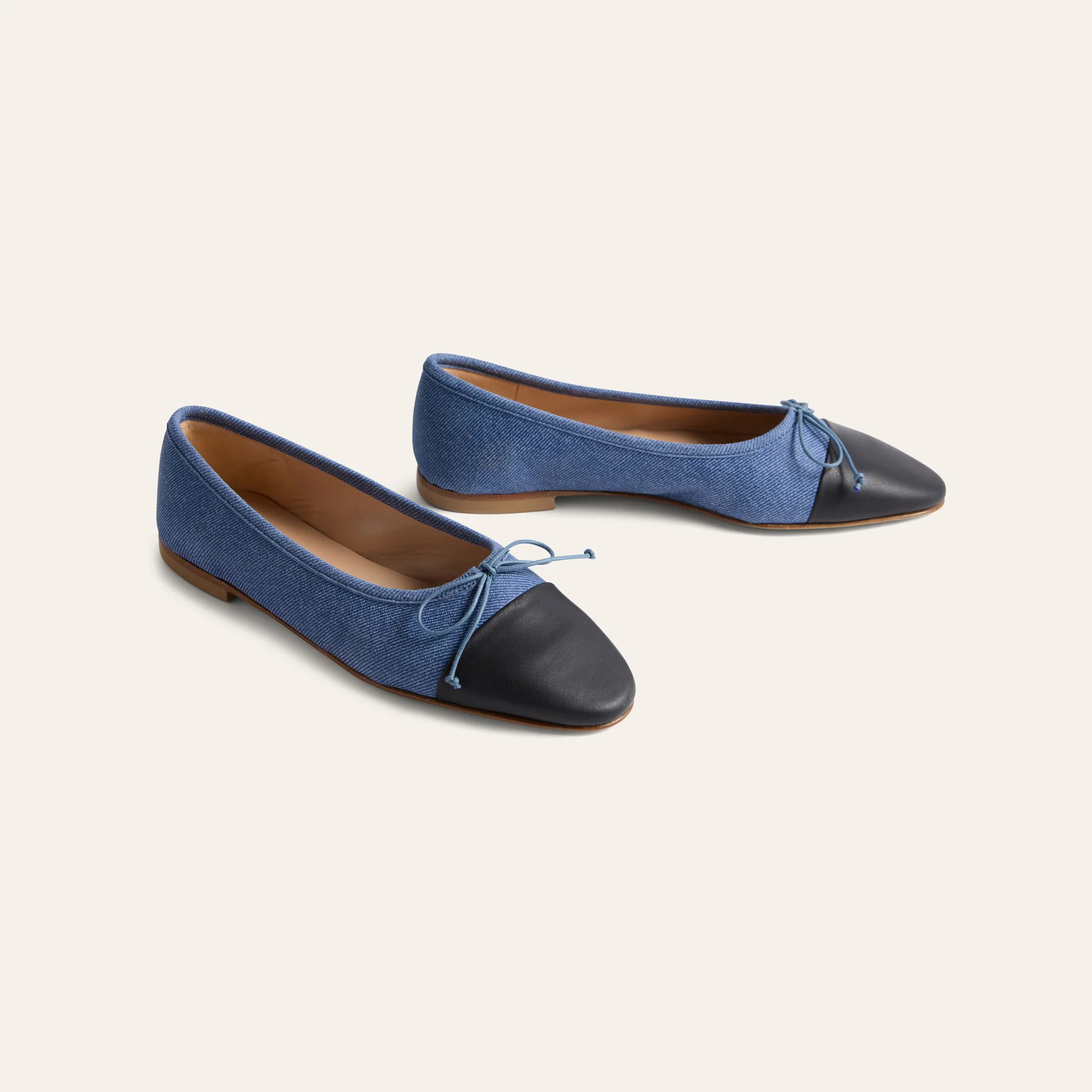 Como Ballet Flat in Denim/Black | A. Soliani | A.Soliani