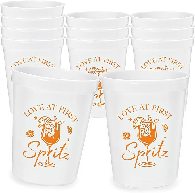12Pcs Love at First Spritz Cups - 16oz Bridal Shower Decorations - The Bride Needs A Spritz Bache... | Amazon (US)