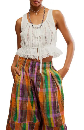 Free People Alana Lace Trim Peplum Top in Clean Ivory at Nordstrom Rack, Size X-Small | Nordstrom Rack