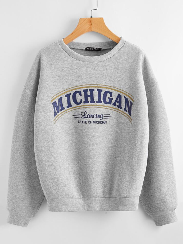 Drop Shoulder Letter Graphic Sweatshirt | SHEIN