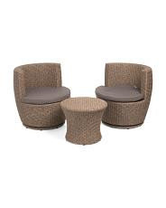 3pc Outdoor Swivel Accent Chairs And Table Set | TJ Maxx