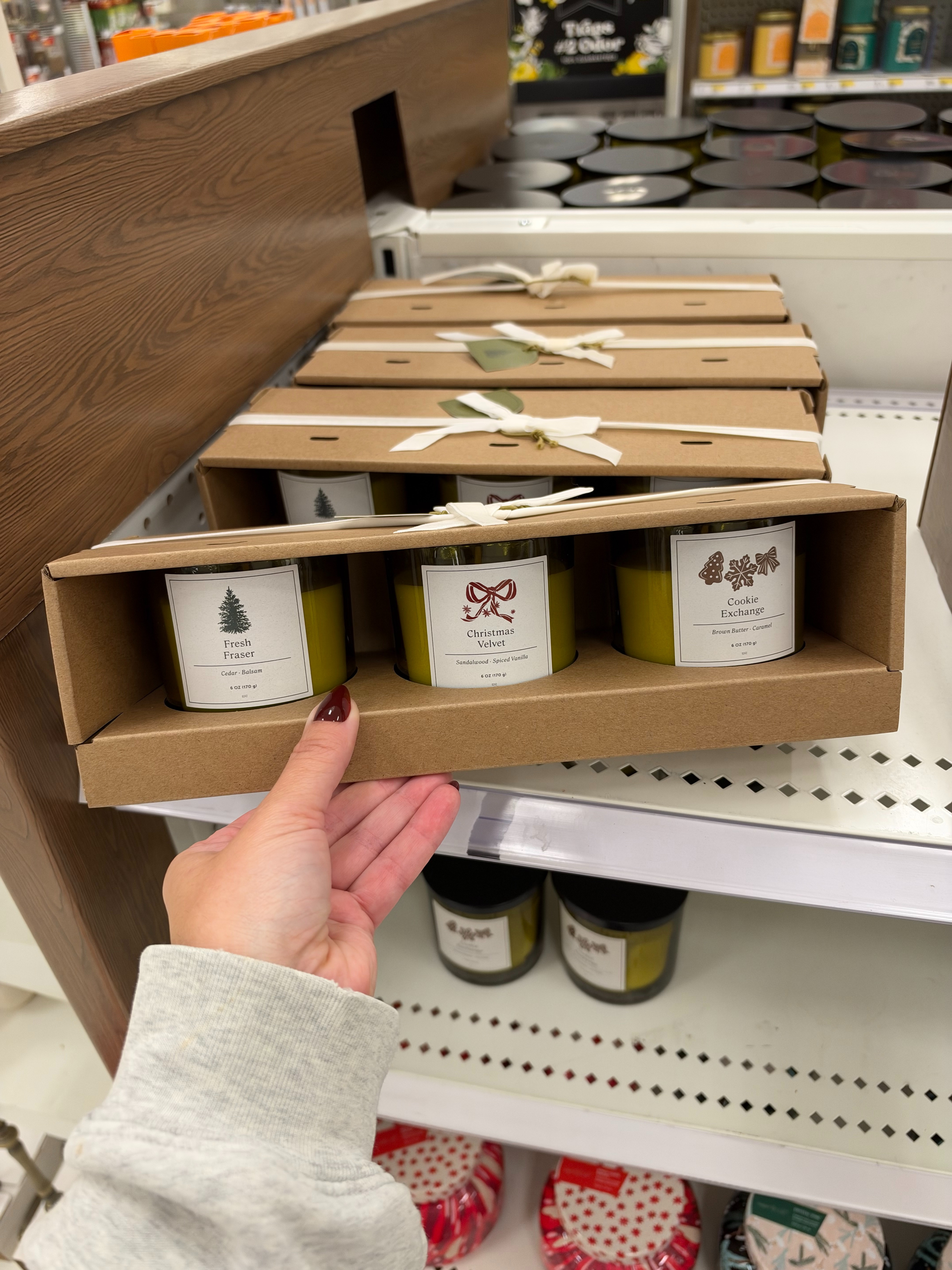 Target Christmas finds are already making me excited for the holidays! This festive three-piece candle gift set includes Fresh Fraser, Christmas Velvet, and Cookie Exchange scents, perfect for creating that cozy Christmas atmosphere at home. Such a cute holiday gift idea, hostess gift, or stocking stuffer for candle lovers! Tap to check out the set and save this find for your Christmas shopping list! fall outfits women over 50, fall wedding guest dresses, fall dresses, wedding guest dress summer, date night outfits, fall fashion hauls, halloween decorations, fall decor, fall shoes, country concert outfits 

 #LTKdayinmylife #LTKgrwm #LTKootd