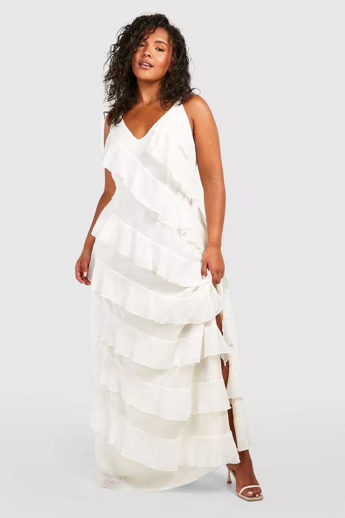 Plus Ruffle Strap Maxi Dress | boohoo (US & Canada)