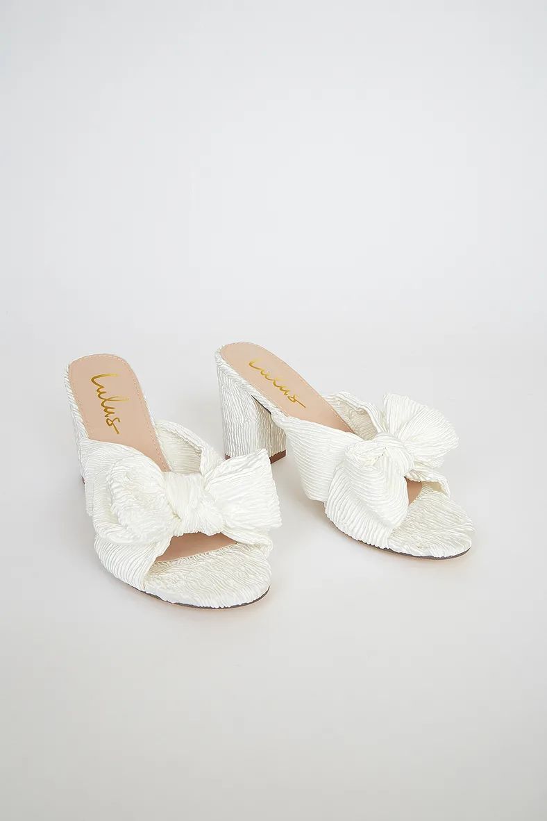 Dorothea Ivory Knotted High Heel Sandals | Lulus (US)