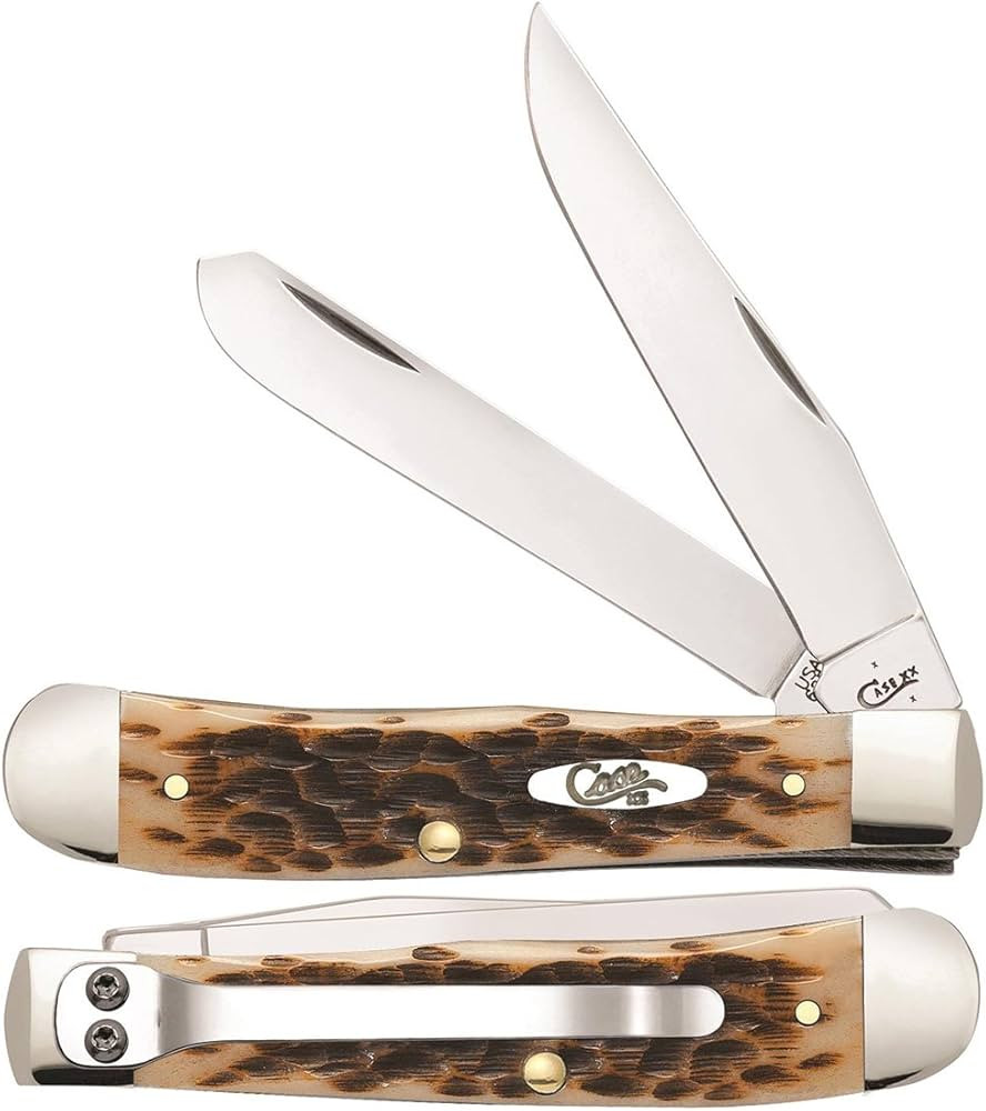 CASE XX WR Pocket Knife Amber Bone Trapper Peachseed Jig W/Clip Item #6540 - (6254C SS) - Length ... | Amazon (US)