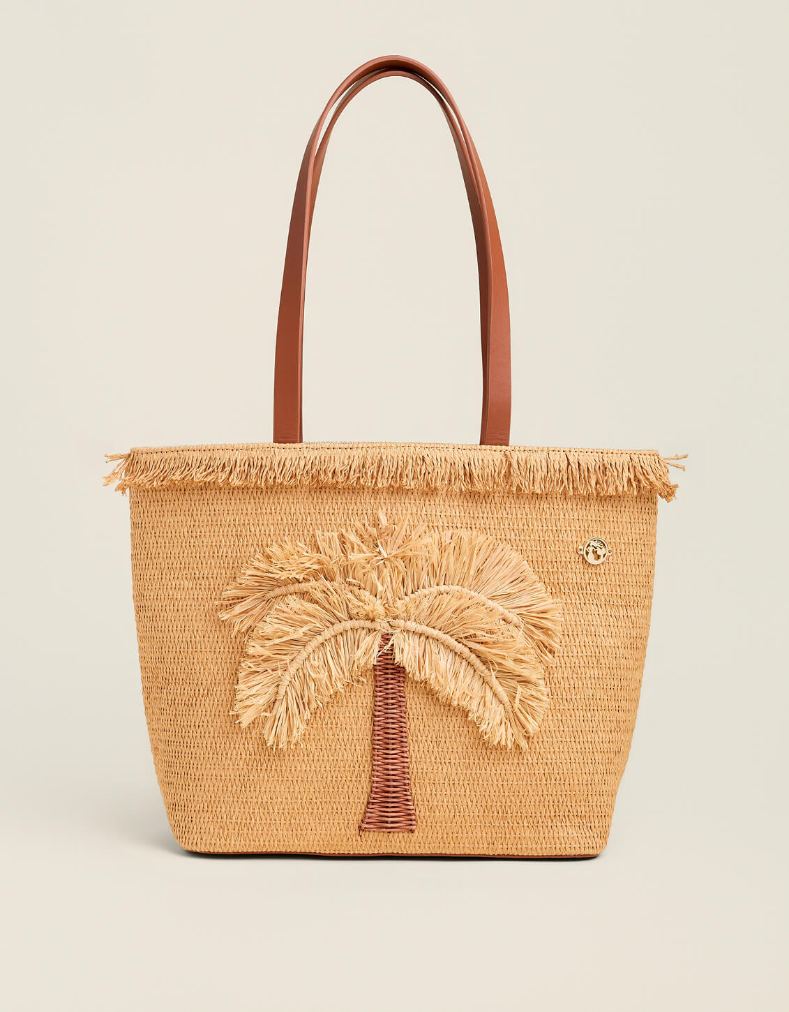 Straw Fringe Day Tote Flagler Resort Palm | Spartina 449