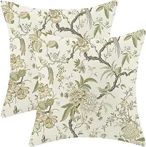 CXMEIFLY Spring Floral Birds Pillow Covers 20 x 20 Inch Set of 2 for Chinoiserie Flowers Decor Th... | Amazon (US)
