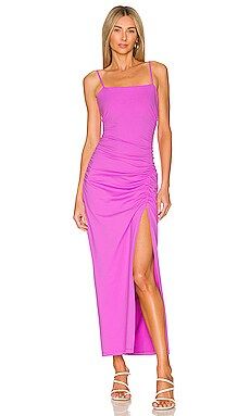 Susana Monaco Thin Strap Ruched Maxi Dress in Snap Dragon from Revolve.com | Revolve Clothing (Global)