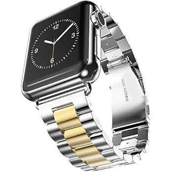 U191U Band Compatible with Apple Watch 38mm 42mm Stainless Steel Wristband Metal Buckle Clasp iWa... | Amazon (US)