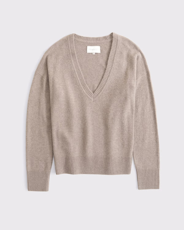 Merino Wool-Blend Plunge Sweater | Abercrombie & Fitch (UK)
