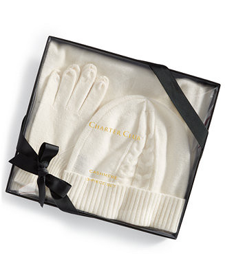 Cashmere Hat, Gloves & Scarf Boxed Gift Set | Macy's
